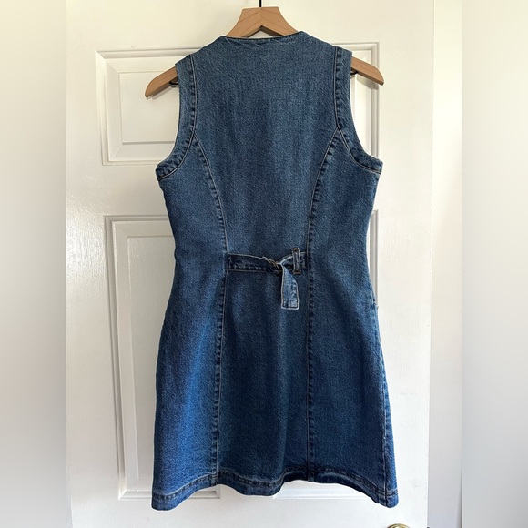 Avec Les Filles Horseshoe Western Denim Mini Dress Size 6 - Picture 5 of 6